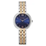 Titan Workday Wonders Quartz Analog Blue Dial Two Toned Metal Strap Watch For Women