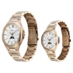 Titan Bandhan Quartz Analog With Sun - Moon Silver Dial Rose Gold Stainless Steel Strap Watch For Couple - Image 3
