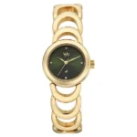 Vyb Bliss By Fastrack Quartz Analog Green Dial Golden Metal Strap Watch For Girls