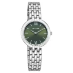 Titan Workday Wonders Quartz Analog Green Dial Silver Metal Strap Watch For Women - Image 2