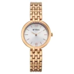 Titan Workday Wonders Quartz Analog Blue Dial Two Toned Metal Strap Watch For Women (Copy)