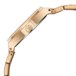 Titan Purple Time Deluxe Quartz Analog Brown Dial Rose Gold Metal Strap Watch For Women - Image 4