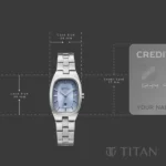 Titan Work Essentials Quartz Analog Blue Dial Silver Metal Strap Watch For Women - Image 4