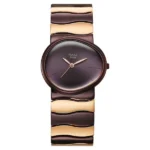 Titan Raga Sierra Quartz Analog Prune - Purple Dial Two Toned Metal Strap Watch For Women