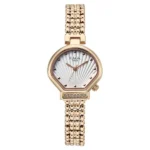 Titan Raga Spotlight Quartz Analog White Dial Rose Gold Metal Strap Watch For Women