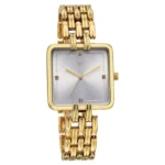 Vyb Minimalist By Fastrack Quartz Analog Silver Dial Golden Metal Strap Watch For Girls