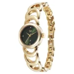 Vyb Bliss By Fastrack Quartz Analog Green Dial Golden Metal Strap Watch For Girls - Image 3