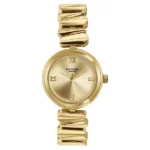 Poze By Sonata Quartz Analog Golden Dial Golden Metal Strap Watch For Women - Image 2