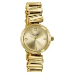 Poze By Sonata Quartz Analog Golden Dial Golden Metal Strap Watch For Women - Image 3