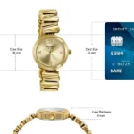 Poze By Sonata Quartz Analog Golden Dial Golden Metal Strap Watch For Women - Image 4