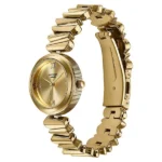 Poze By Sonata Quartz Analog Golden Dial Golden Metal Strap Watch For Women - Image 5