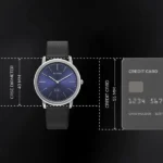 Edge Meister Quartz Analog Blue Dial Black Leather Strap Watch For Men - Image 3
