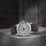 Titan Quartz Multifunction Silver Dial Leather Strap Watch for Men - Image 2