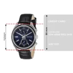 Titan Men's Midnight Precision: Multifunction Blue Dial with Classic Leather Strap Watch - Image 4