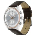 Titan Quartz Multifunction Silver Dial Leather Strap Watch for Men