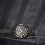 Titan Men's Metropolitan Luxe: Multifunction Mono black Dial with Two-Tone Stainless Steel Bracelet Watch - Image 2
