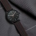 Titan Men's Minimalist Zen Watch Black: Sleek Leather Strap with Contrast Hands - Image 2