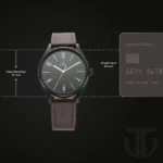 Titan Men's Minimalist Zen Watch Black: Sleek Leather Strap with Contrast Hands - Image 5