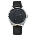Titan Workwear Quartz Analog Black Dial Black Leather Strap Watch For Men