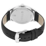 Titan Workwear Quartz Analog Black Dial Black Leather Strap Watch For Men - Image 3