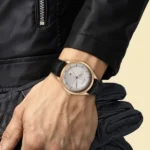 Titan Neo Economy Quartz Analog with Date Silver Dial Black Leather Strap Watch For Men - Image 3