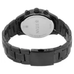 Titan Workwear Multifunction Black Dial Black Metal Strap Watch For Men - Image 3