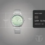Titan Classique Slim Wear Quartz Analog Pastel Green Dial Silver Stainless Steel Strap Refined Formal Dress Men's Watch - Image 3