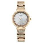 Titan Raga Spotlight Quartz Analog Mother of Pearl Dial Rose Gold Metal Strap Watch For Women