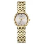 Titan Raga Spotlight Quartz Analog White Dial Golden Metal Strap Watch For Women