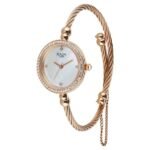 Titan Raga Spotlight Quartz Analog White Dial Rose Gold Metal Strap Watch For Women - Image 2