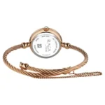 Titan Raga Spotlight Quartz Analog White Dial Rose Gold Metal Strap Watch For Women - Image 3