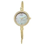 Titan Raga Spotlight Quartz Analog White Dial Golden Metal Strap Watch For Women