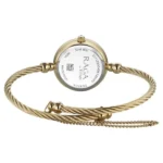 Titan Raga Spotlight Quartz Analog White Dial Golden Metal Strap Watch For Women - Image 3