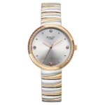 Titan Raga Spotlight Quartz Analog Silver Dial Two Toned Metal Strap Watch For Women
