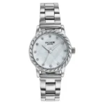 Poze By Sonata Quartz Analog White Mother of Pearl Dial Silver Metal Strap Watch For Women