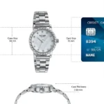 Poze By Sonata Quartz Analog White Mother of Pearl Dial Silver Metal Strap Watch For Women - Image 5