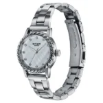 Poze By Sonata Quartz Analog White Mother of Pearl Dial Silver Metal Strap Watch For Women - Image 2