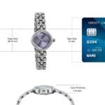 Poze Poze Quartz Analog Purple Dial Silver Metal Strap Watch For Women - Image 5