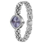 Poze Poze Quartz Analog Purple Dial Silver Metal Strap Watch For Women - Image 2