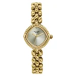 Poze Poze Quartz Analog Golden Dial Golden Metal Strap Watch For Women