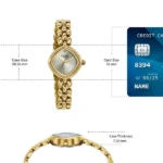 Poze Poze Quartz Analog Golden Dial Golden Metal Strap Watch For Women - Image 5