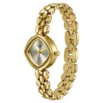 Poze Poze Quartz Analog Golden Dial Golden Metal Strap Watch For Women - Image 2