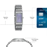 Poze Poze Quartz Analog Purple Dial Silver Metal Strap Watch For Women - Image 6