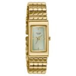Poze Poze Quartz Analog Green Dial Golden Metal Strap Watch For Women - Image 2