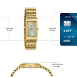 Poze Poze Quartz Analog Green Dial Golden Metal Strap Watch For Women - Image 6