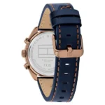 Tommy Hilfiger Quartz Chronograph Blue Dial Blue Leather Strap Watch For Men - Image 3