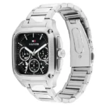 Tommy Hilfiger Quartz Multifunction Black Dial Silver Stainless Steel Strap Watch For Men - Image 2