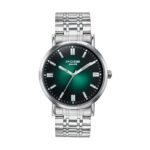 Sonata Poze 6 Chrome Calling Quartz Green Round Dial Men's Watch | Stainless Steel Strap Material | Watches for Men Analog