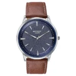 Sonata Poze Quartz Analog Blue Dial Leather Strap Watch For Men