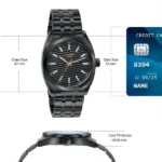 Poze Poze Quartz Analog Black Dial Black Metal Strap Watch For Men - Image 3
